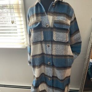 SO Blue and Brown Plaid Jacket